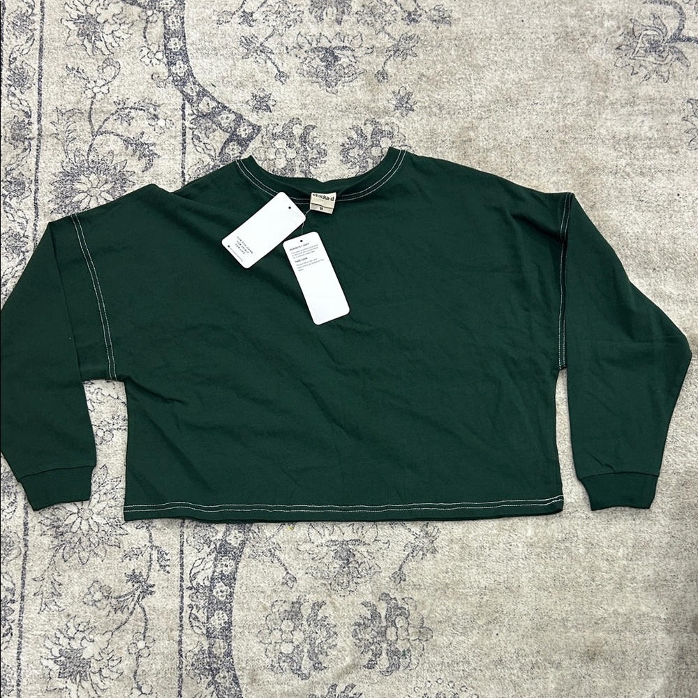 Chicka-D Deep Green Long Sleeve Women's Top